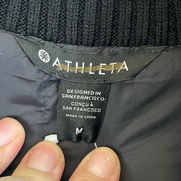 Athleta Women's Hanover Velvet Merino Wool Blend Hybrid Jacket Black Medium NWT - Picture 11 of 11